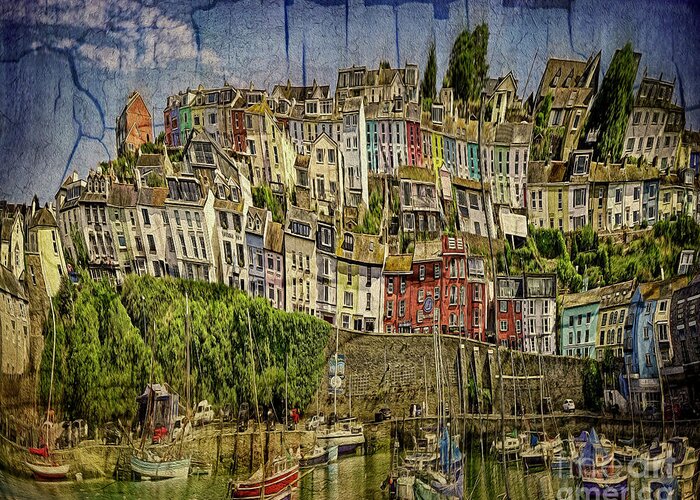 Nag005293 Greeting Card featuring the digital art The Harbour by Edmund Nagele FRPS