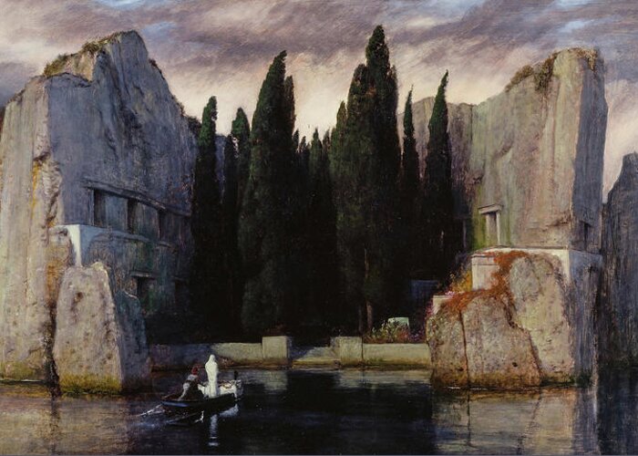 Arnold Bocklin Greeting Card featuring the painting The Isle of the Dead, 1883 by Arnold Bocklin