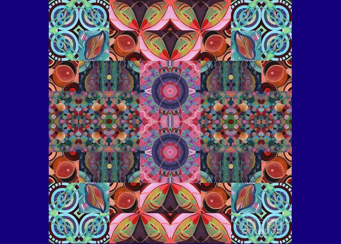 The Joy Of Design Mandala Series Puzzle 7 Arrangement 9 By Helena Tiainen Greeting Card featuring the painting The Joy of Design Mandala Series Puzzle 7 Arrangement 9 by Helena Tiainen