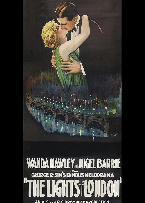 Movies Greeting Card featuring the painting The Lights of London by Unknown