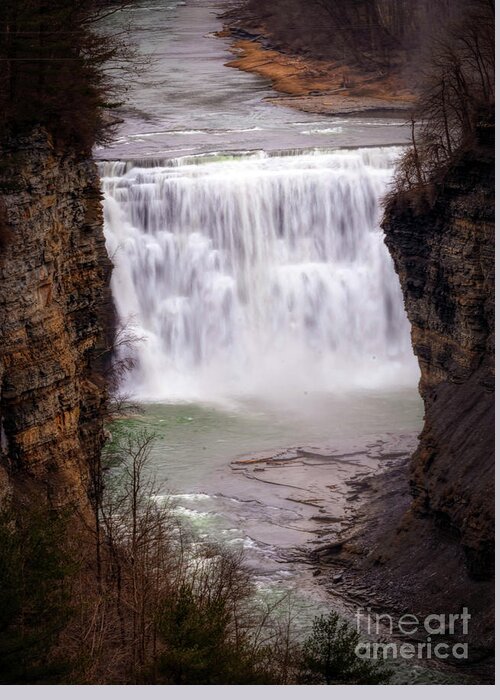 #letchworthstatepark #iloveny #exploring #thegreatoutdoors #waterfalls #waterfall #nature #photography #photographer #instagram #picoftheday #imageoftheday #jaw_dropping_shots #longexpo_addiction #longexpo_addiction #longexpo_shots #hdr #highdynamicrange #skylum #aurorahdr2019 #adobelightroom #lightroomcc #canonusa #canon80d #springthaw #springtime #fourseasons Greeting Card featuring the photograph The Middle Falls by Jim Lepard