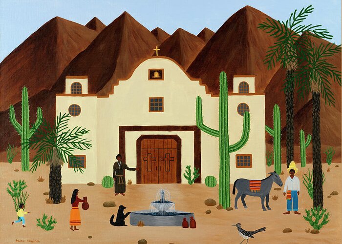 The Mission Greeting Card featuring the painting The Mission by Susan C Houghton