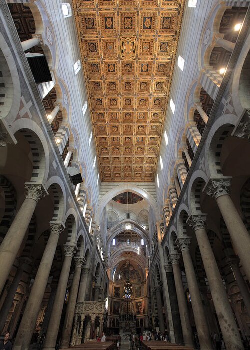 Arch Greeting Card featuring the photograph The Nave Of Pisa Cathedral by Bruce Yuanyue Bi