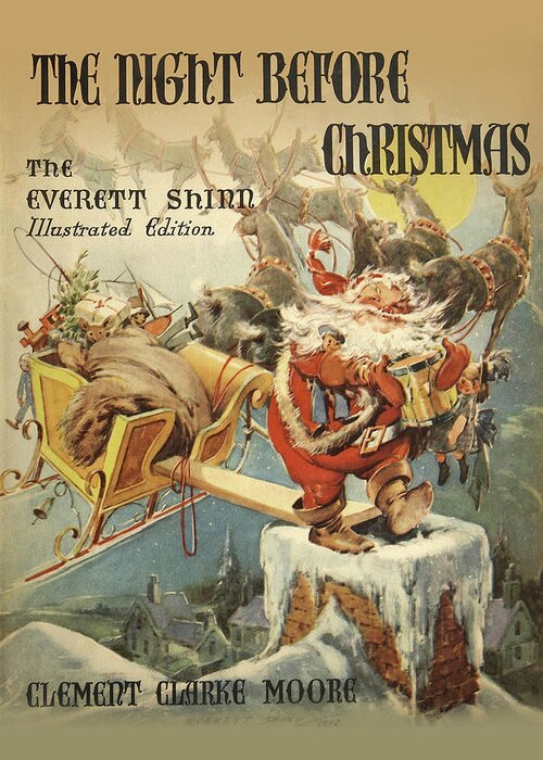 Xmas Greeting Card featuring the painting The Night Before Christmas by Everett Shinn