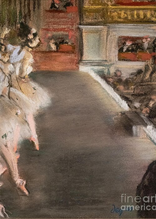 Dance Greeting Card featuring the painting The Opera Circa 1877 Pastel On Monotype by Edgar Degas