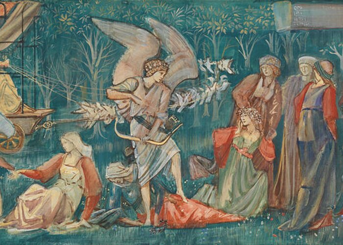 19th Century Art Greeting Card featuring the drawing The Passing of Venus by Edward Burne-Jones