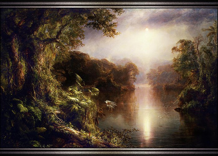 The River Of Light Greeting Card featuring the painting The River of Light by Frederic Edwin Church by Rolando Burbon