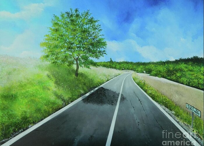 Tropical Landscape Greeting Card featuring the painting The Road To Recovery 1 by Kenneth Harris