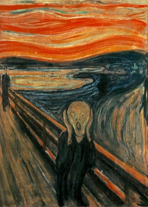 Scream Greeting Card featuring the painting The Scream by Edward Munch