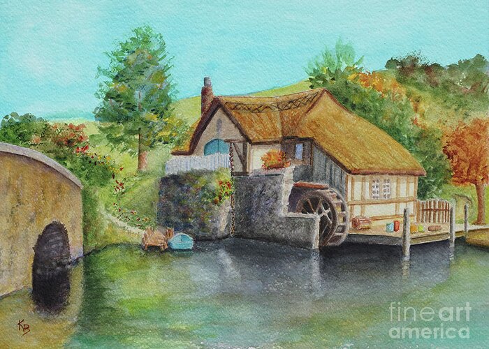 New Zealand Greeting Card featuring the painting The Shire by Karen Fleschler