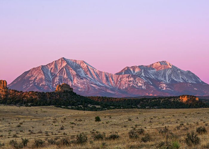 Spanish Peaks Greeting Card featuring the photograph The Spanish Peaks by Aaron Spong