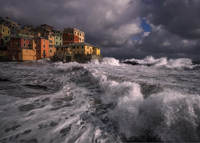 Sea Greeting Card featuring the photograph The Stormy Sea by Andrea Zappia