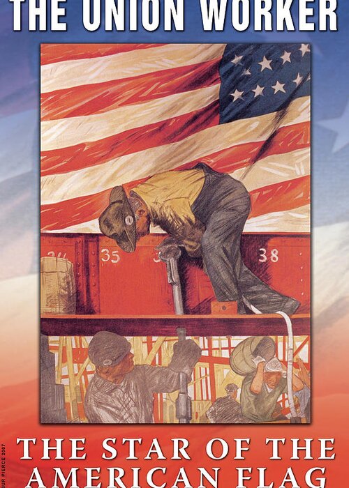 Union Greeting Card featuring the painting The Union Worker by Wilbur Pierce