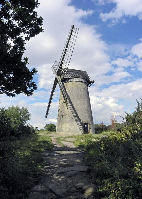 Wirral Greeting Card featuring the photograph THE WIRRAL. The Windmill on Bidston Hill. by Lachlan Main