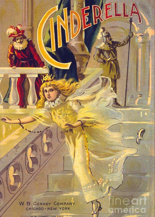 Theater Greeting Card featuring the painting Theater poster for Cinderella by American School