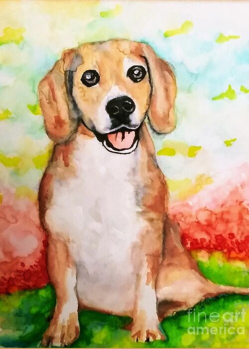 Watercolor Greeting Card featuring the painting Hi #1 by Chrisann Ellis