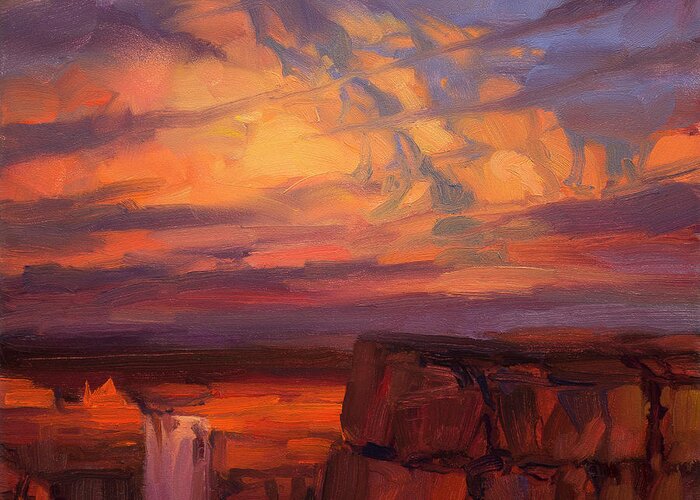 Waterfall Greeting Card featuring the painting Thundercloud over the Palouse by Steve Henderson