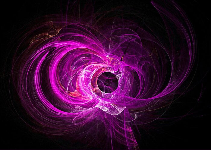 Fractal Universe Greeting Card featuring the digital art Tight Spiral Fractal Art Purple by Don Northup
