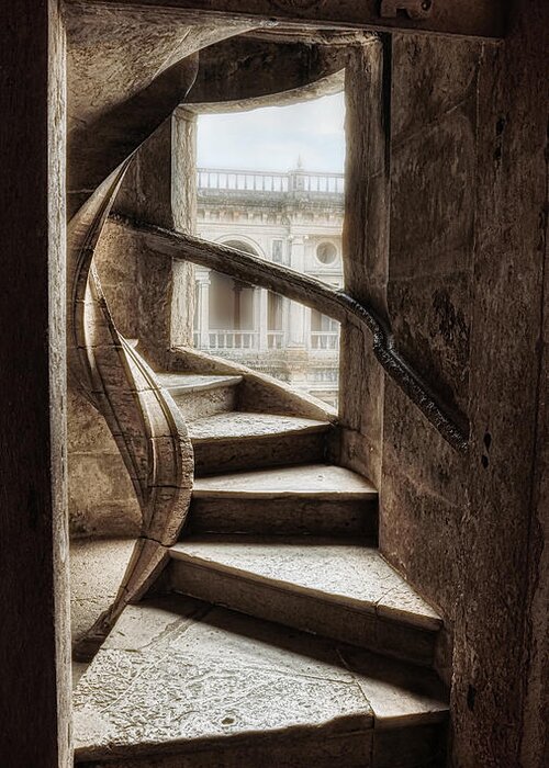 Stairway Greeting Card featuring the photograph Tomar - Stairway to the cloister by Micah Offman