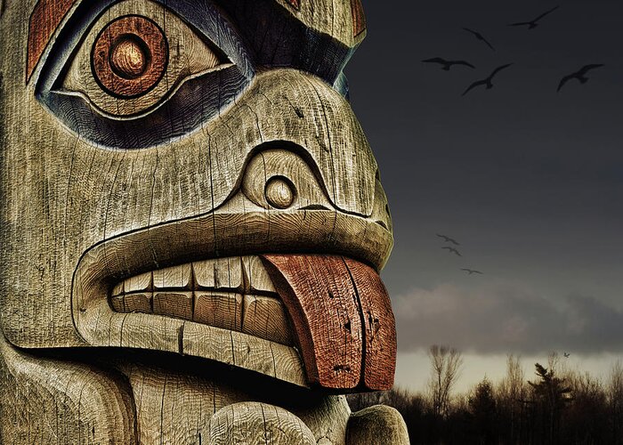 Totem Greeting Card featuring the photograph Totem by Tatiana Travelways