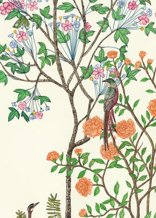 Asian Greeting Card featuring the painting Traditional Chinoiserie I by Melissa Wang