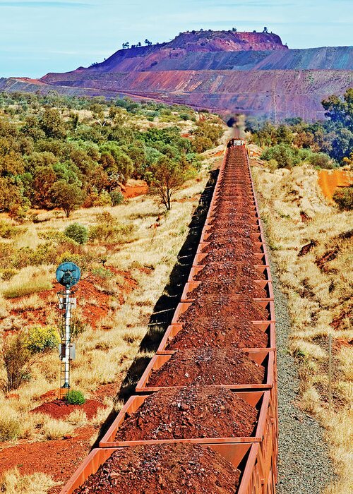 Train Greeting Card featuring the photograph Train Transporting Iron Ore, Western by John W Banagan