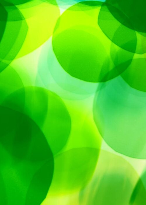 Particle Greeting Card featuring the photograph Translucent Green Light Background by Merrymoonmary