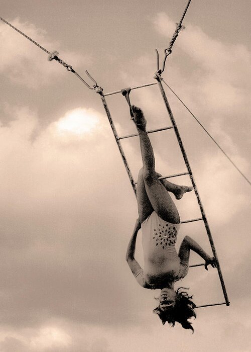 Trapeze Circus Greeting Card featuring the photograph Trapeze #3 by Neil Pankler