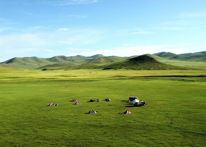 Scenics Greeting Card featuring the photograph Trekking In Mongolia by Shenzhen Harbour