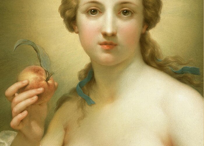 Mengs Greeting Card featuring the pastel Truth, 1756 Detail by Anton Raphael Mengs