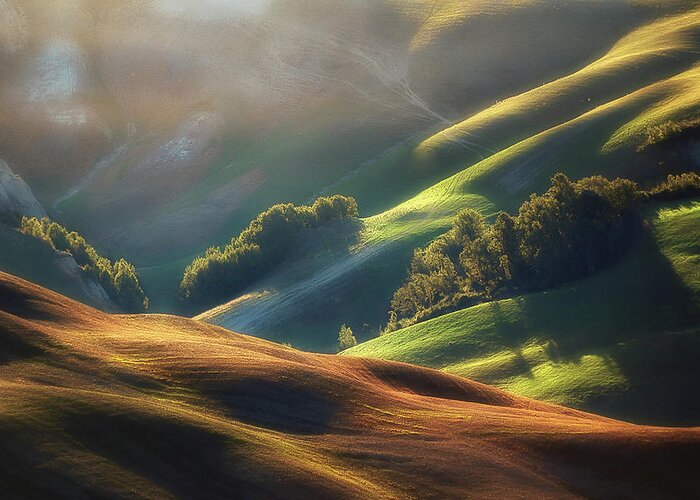 Landscape Greeting Card featuring the photograph Tuscany Sunrise by Jarek Pawlak