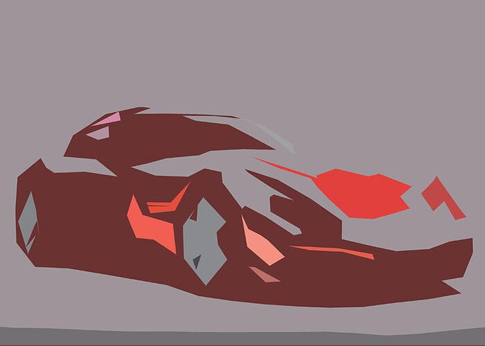 Car Greeting Card featuring the digital art TVR Sagaris Abstract Design by CarsToon Concept