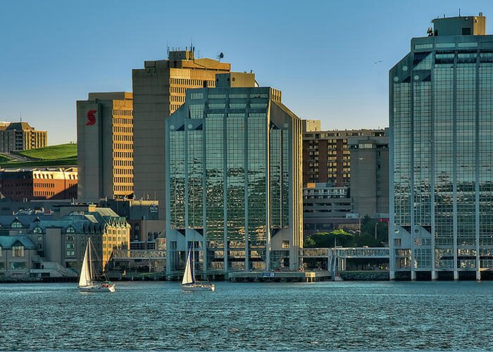 Halifax Greeting Card featuring the photograph Twin Purdy Towers of Halifax by Ken Morris