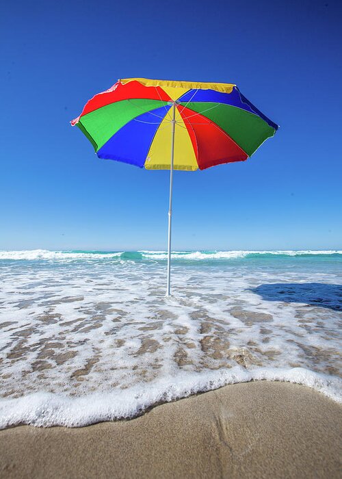 Tranquility Greeting Card featuring the photograph Umbrella At The Beach by John White Photos