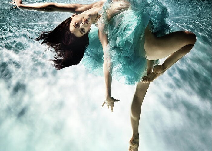 Ballet Dancer Greeting Card featuring the photograph Underwater Ballet by Henrik Sorensen