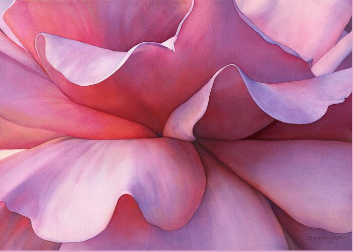 Rose Greeting Card featuring the painting Undulation by Sandy Haight
