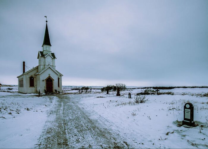 Landscape Greeting Card featuring the photograph Unjarga-nesseby Church In Winter by Pekka Sammallahti