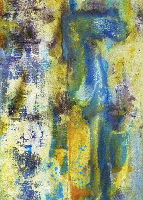 Abstract Greeting Card featuring the painting Untitled3 by 'REA' Gallery