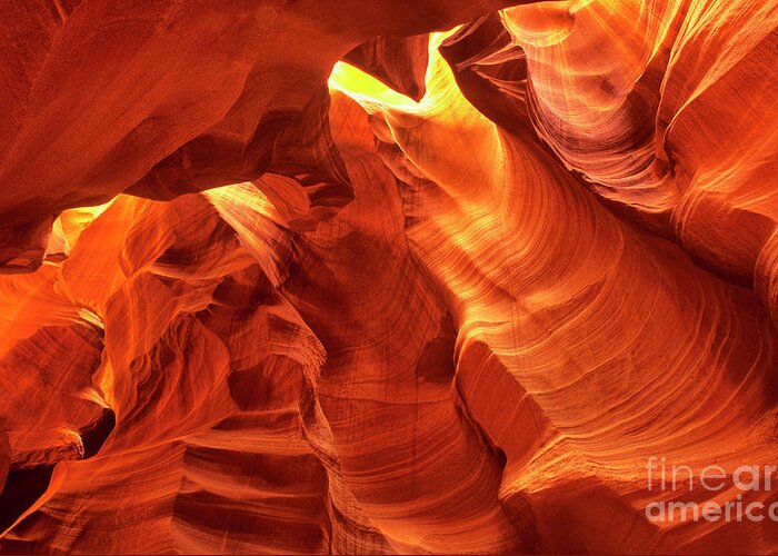 Dave Welling Greeting Card featuring the photograph Upper Antelope Or Corkscrew Slot Canyon Arizona by Dave Welling