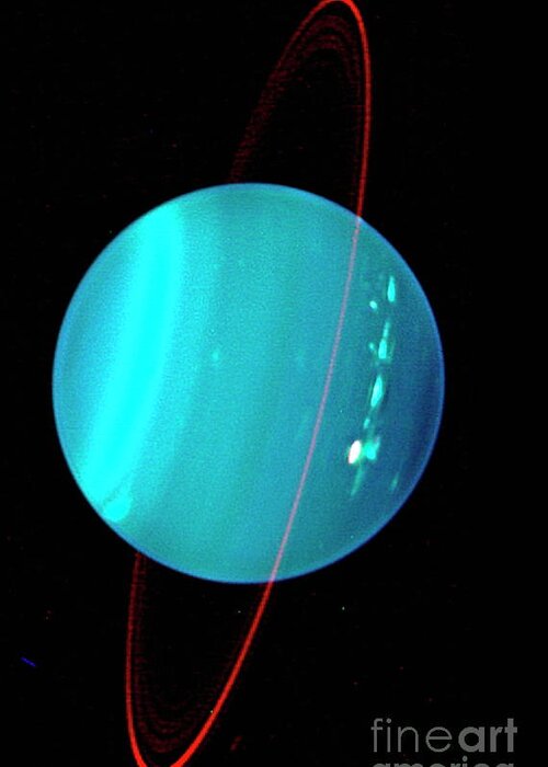 Gas Giant Greeting Card featuring the photograph Uranus by California Association For Research In Astronomy/science Photo Library