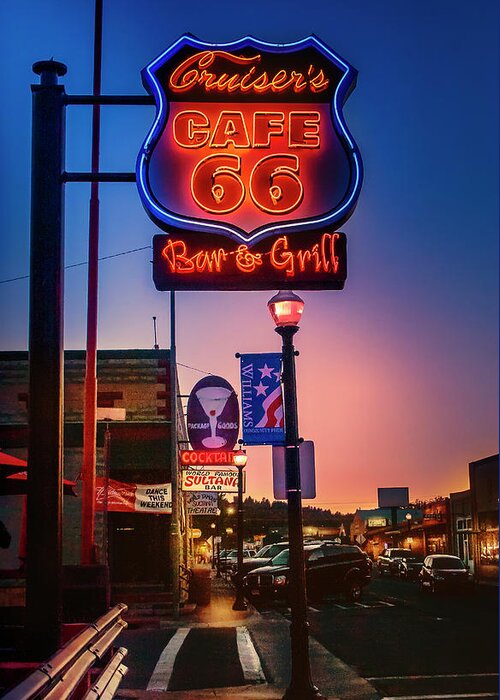 Route 66 Greeting Card featuring the photograph Urban Route 66, Williams AZ by Micah Offman