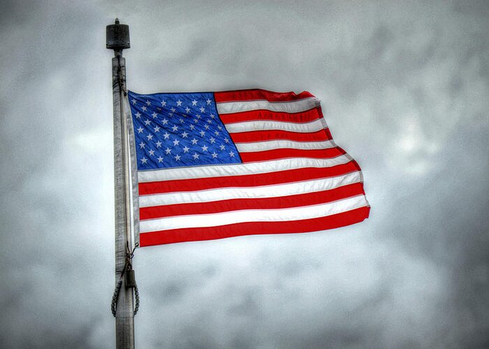 Us Flag Greeting Card featuring the photograph U.S. Flag by Debra Kewley