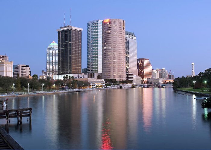 Tampa Greeting Card featuring the photograph Usa, Florida, Tampa, Buildings Along by John Coletti