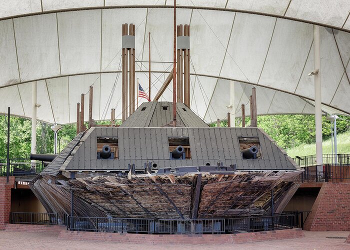 Ship Greeting Card featuring the photograph USS Cairo Ironclad Gunboat by Susan Rissi Tregoning