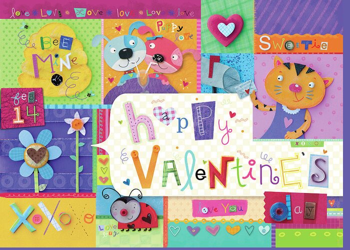 Valentine Girl Greeting Card featuring the digital art Valentine Girl by Holli Conger