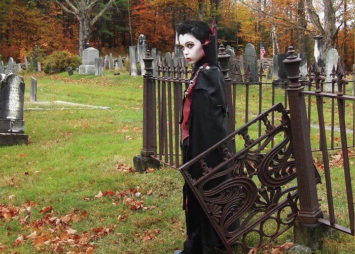 Halloween Greeting Card featuring the photograph Vampire Costume 2 by Amy E Fraser