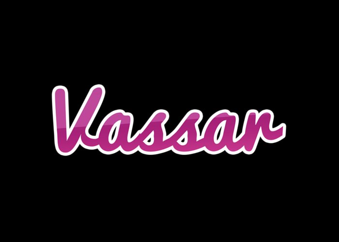 Vassar Greeting Card featuring the digital art Vassar #Vassar by TintoDesigns