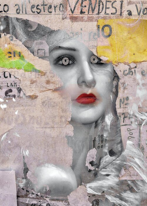 Woman Greeting Card featuring the digital art Venetian beauty by Gabi Hampe