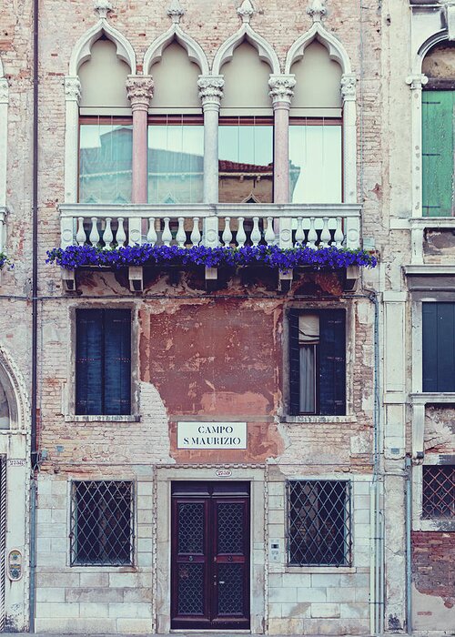 Venice Greeting Card featuring the photograph Venetian Doors - Campo San Maurizio by Melanie Alexandra Price
