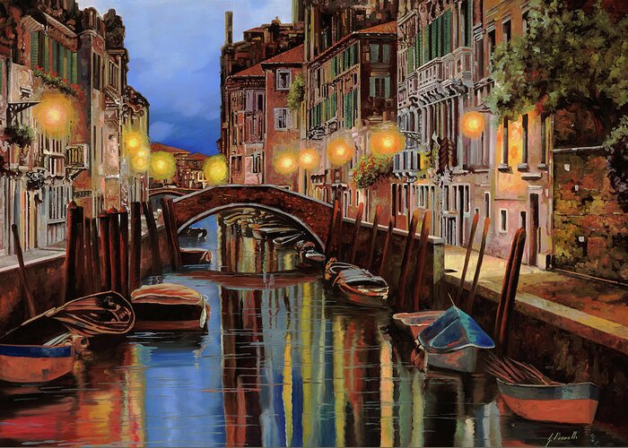  Greeting Card featuring the painting venice for DIANE by Guido Borelli